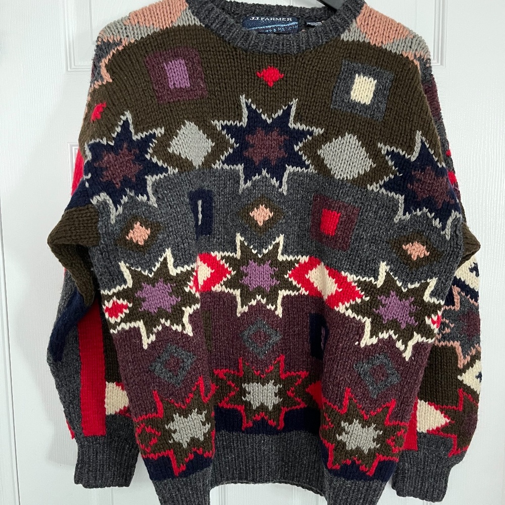 90s Vintage 100% wool sweater - JJ. Farmer sz M